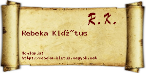 Rebeka Klétus névjegykártya
